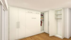 3-D-Entwurf des Kleiderschranks nach Maß mit Schrankbett
